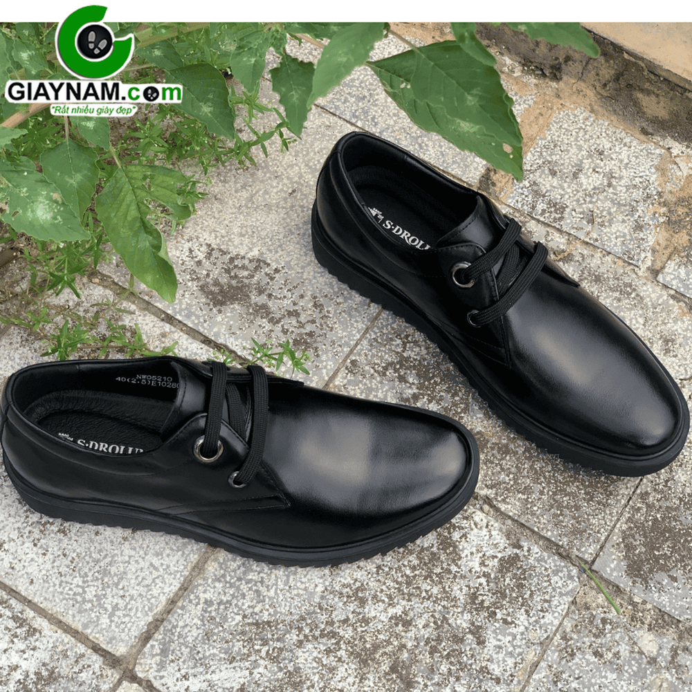 Giày buộc dây nhập khẩu thời trang cao cấp màu đen truyền thống Mã BD05210D2